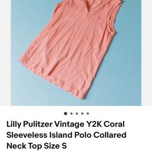 Lilly Pulitzer Pink Tank Top with Collared Neckline